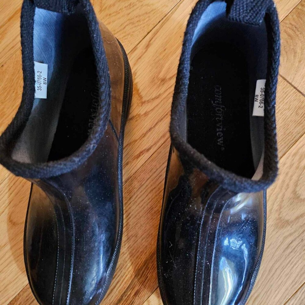 Women's rain or snow boots - 8W - Shiney black